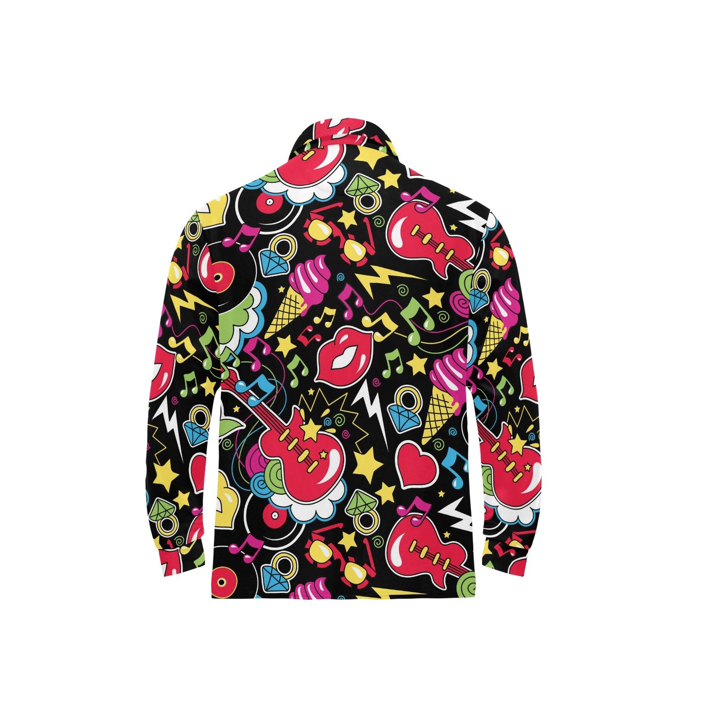 Pop Art Pattern Print Design A04 Long Sleeve Polo Shirt For Men's