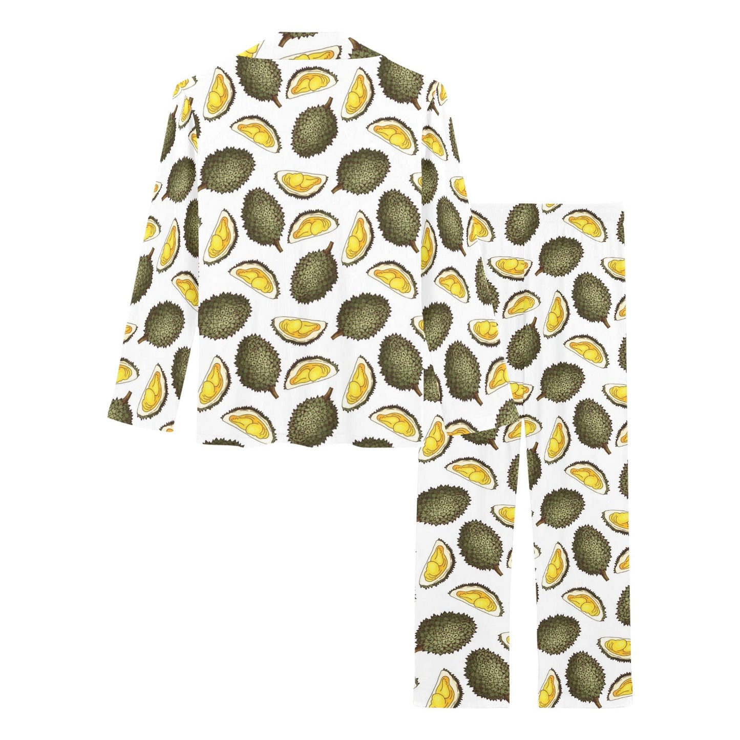 Durian Pattern Print Design DR03 Women's Long Pajama Set