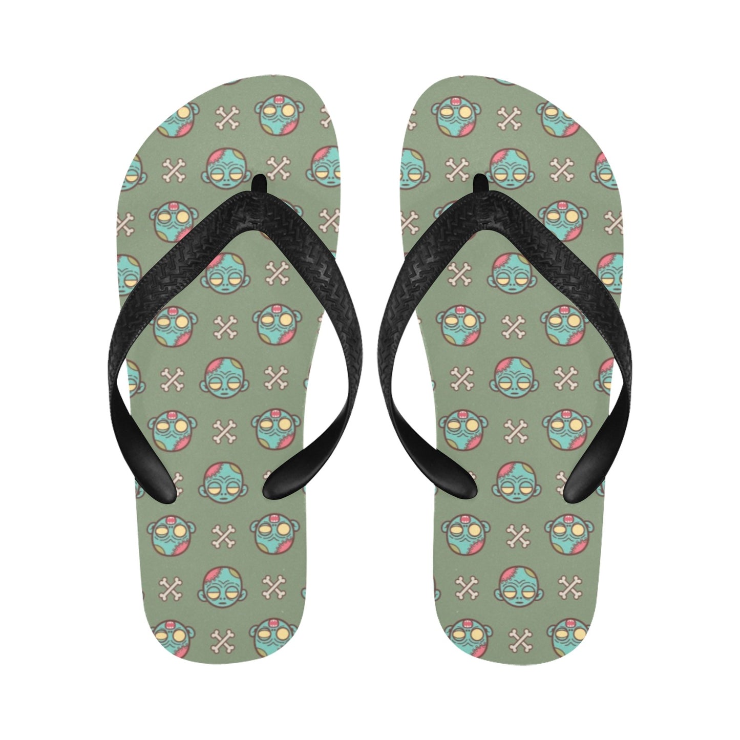 Zombie Print Design LKS301 Flip Flops