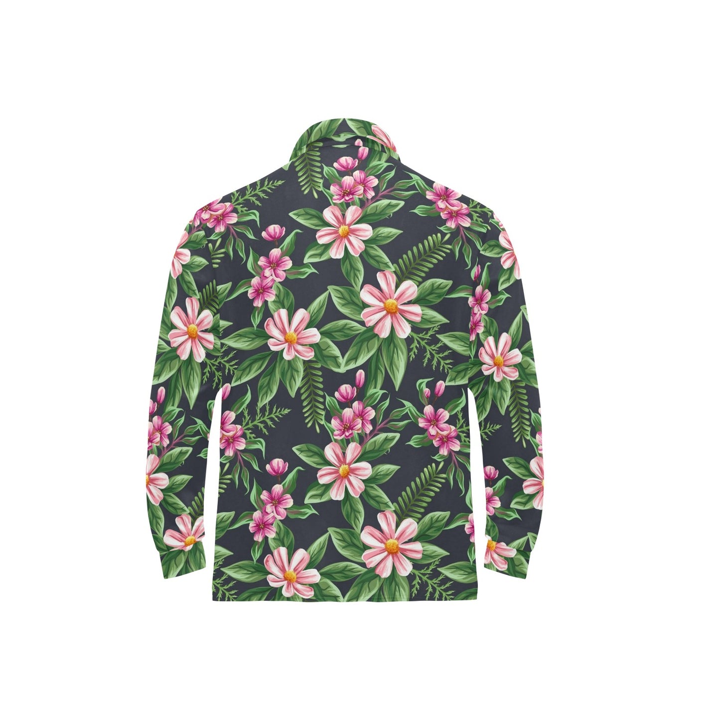Summer Floral Pattern Print Design SF010 Long Sleeve Polo Shirt For Men's