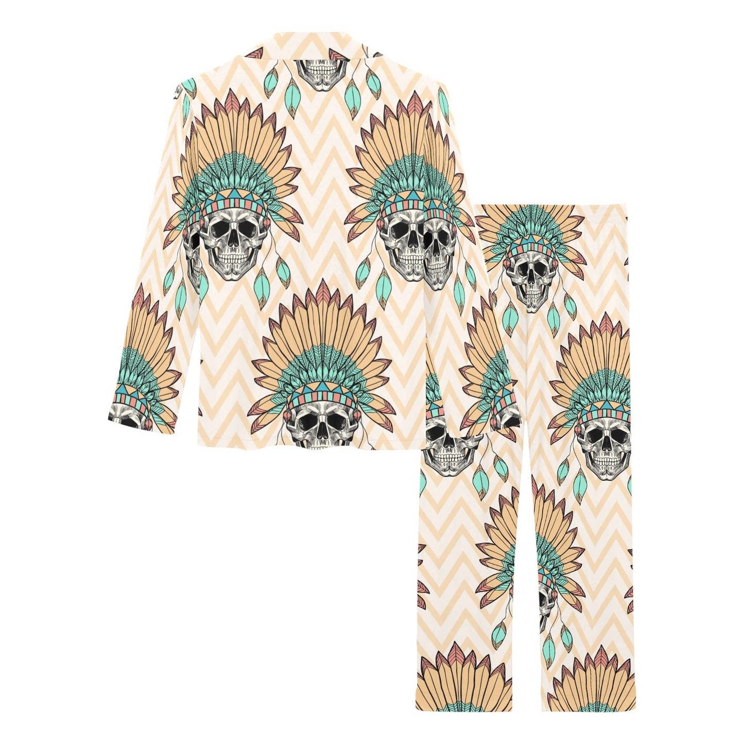 Indian Skull Pattern Women's Long Pajama Set