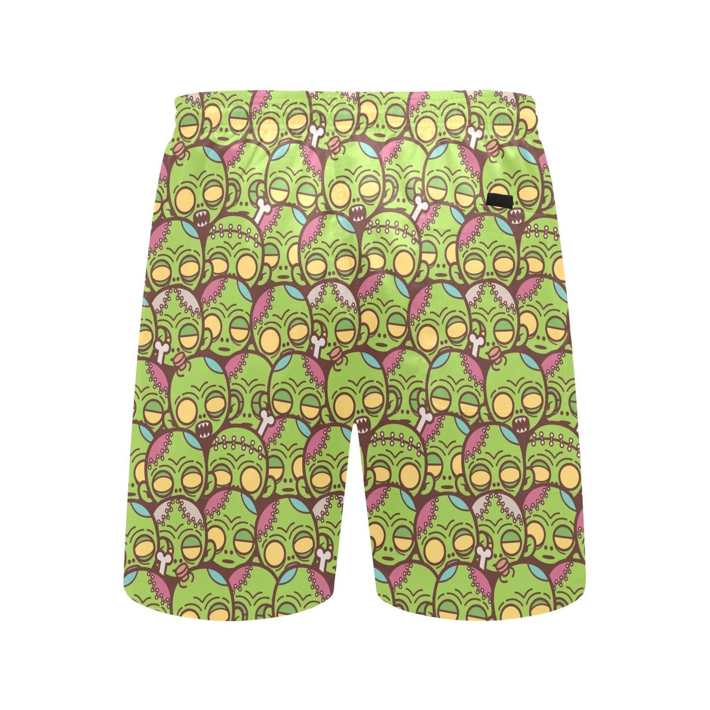 Zombie Head Design Pattern Print Men's Swim Trunks Beach Shorts