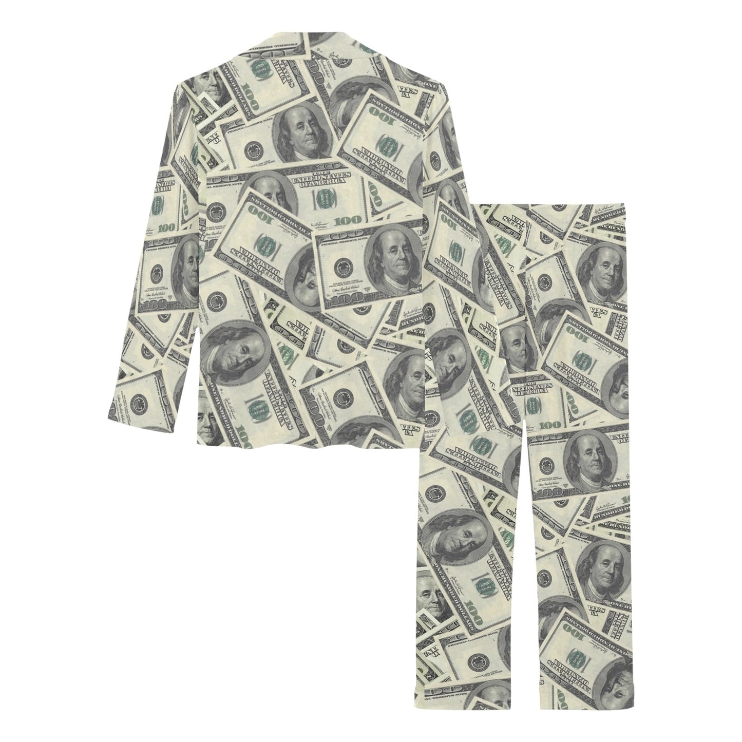 Dollar Pattern Print Design DO02 Women's Long Pajama Set