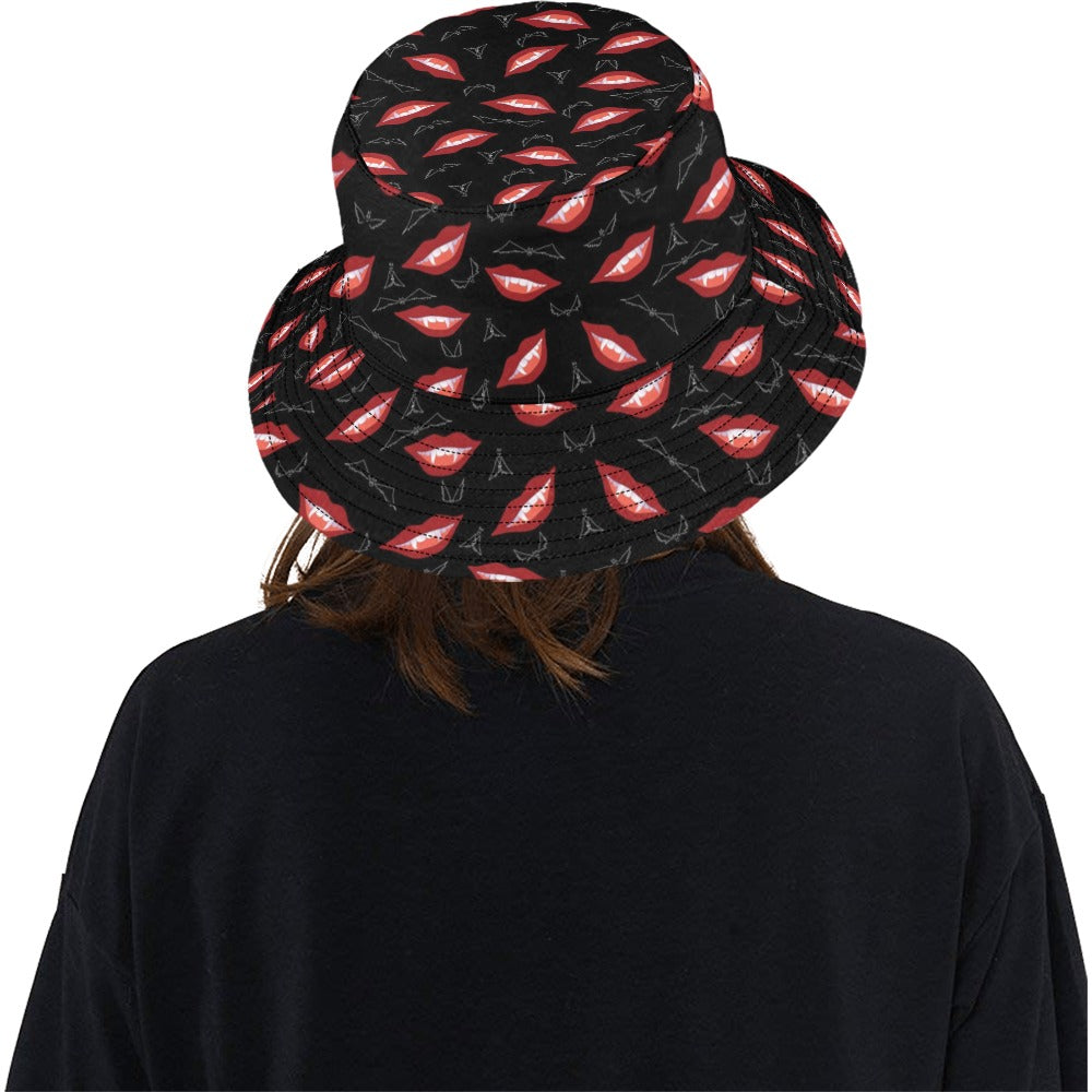 Vampire Lips Print Design LKS301 Unisex Bucket Hat