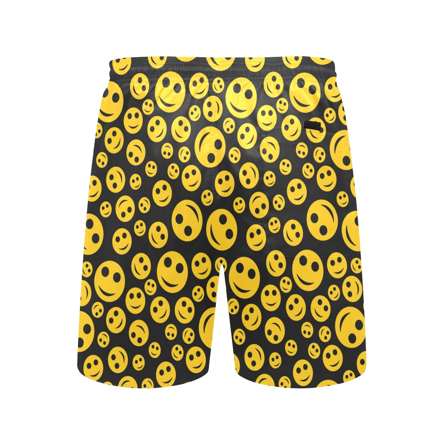 Smiley Face Emoji Print Design LKS304 Men's Swim Trunks Beach Shorts