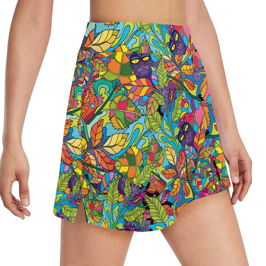 Trippy Print Design LKS301 17" Golf & Pickleball Skort with Pockets