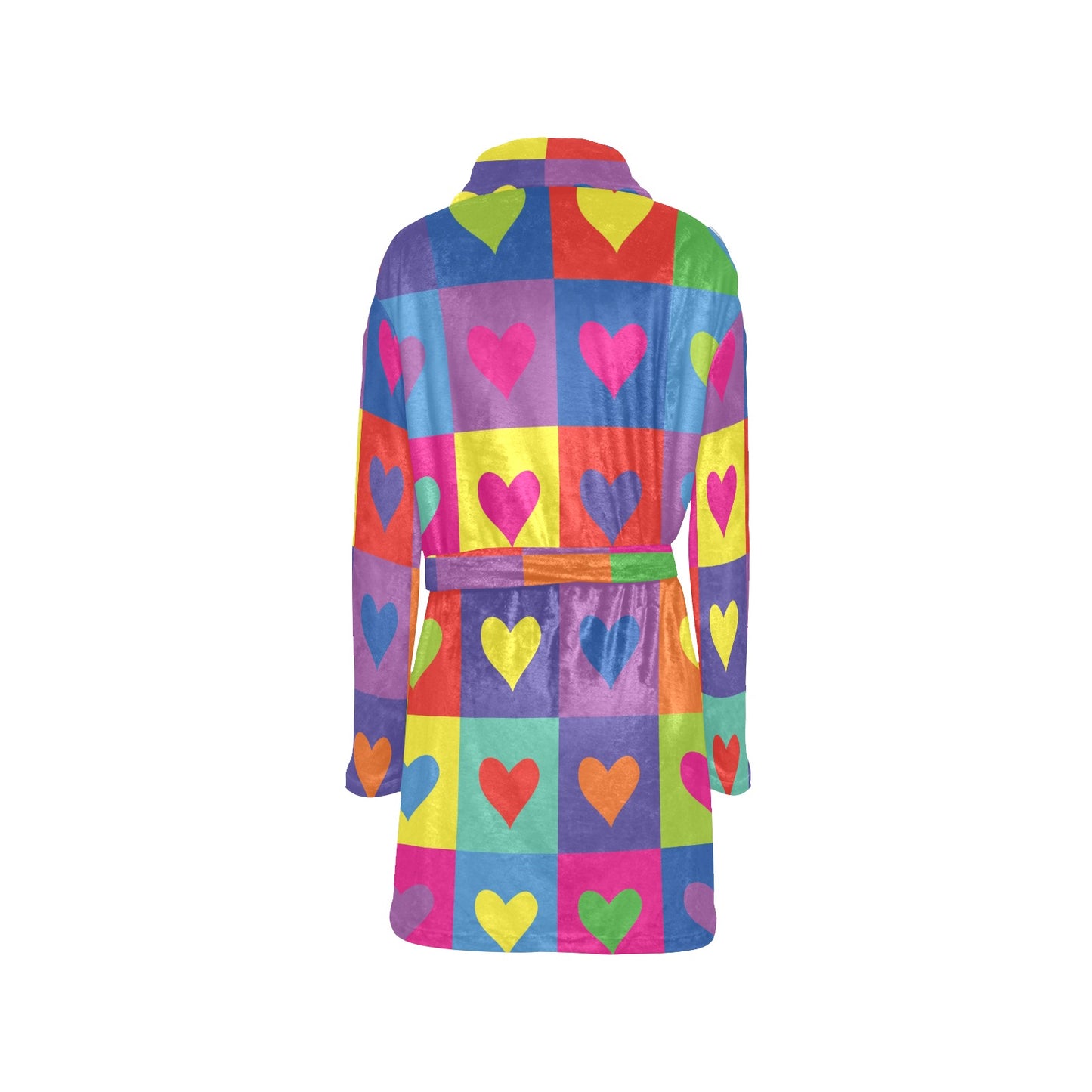 Pop Art Heart Pattern Print Design A01 Women's Fleece Robe