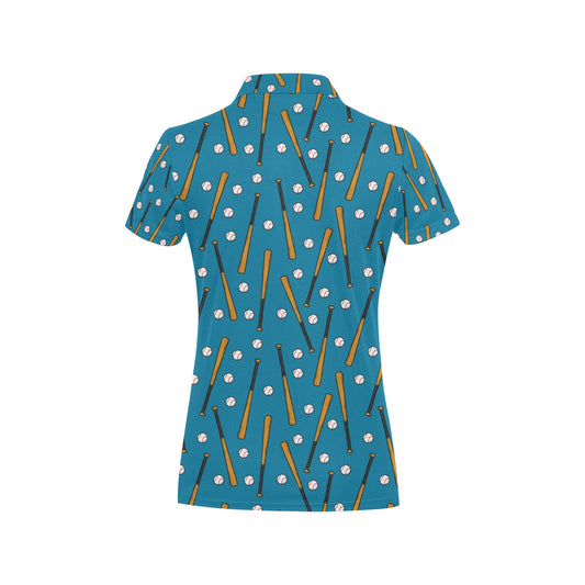 Baseball Pattern Print Design 01 Women's Polo Shirt