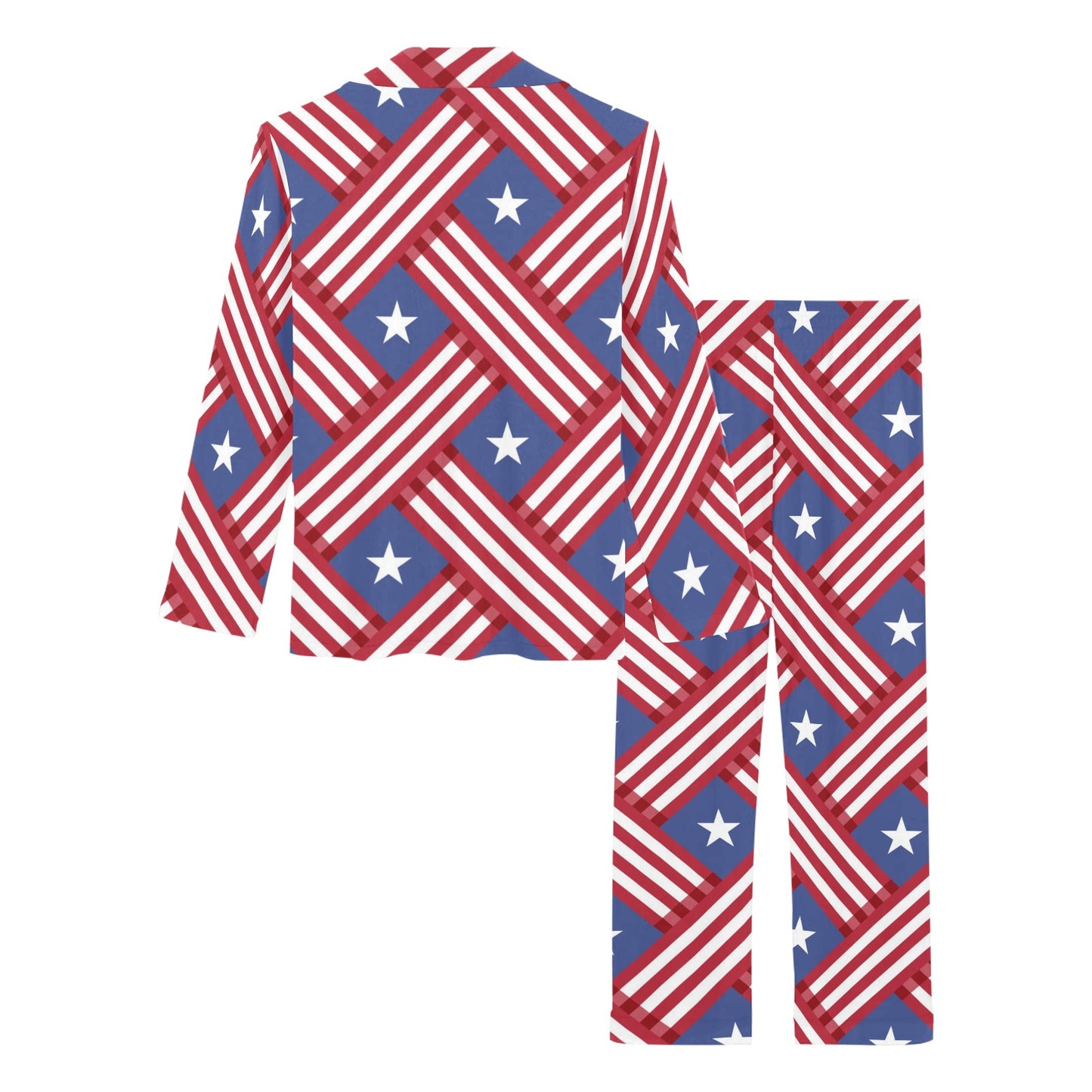 American flag Pattern Women's Long Pajama Set