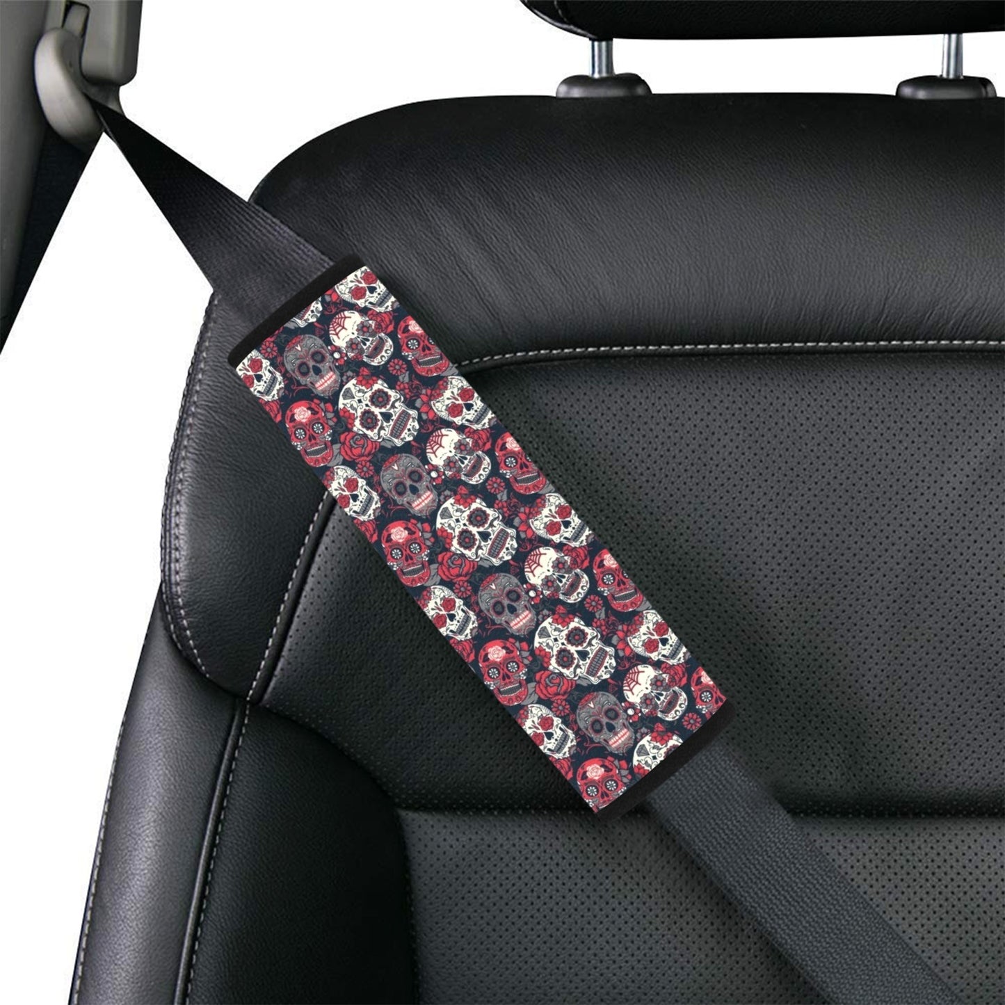 Sugar Skull Print Design LKS303 Car Seat Belt Cover