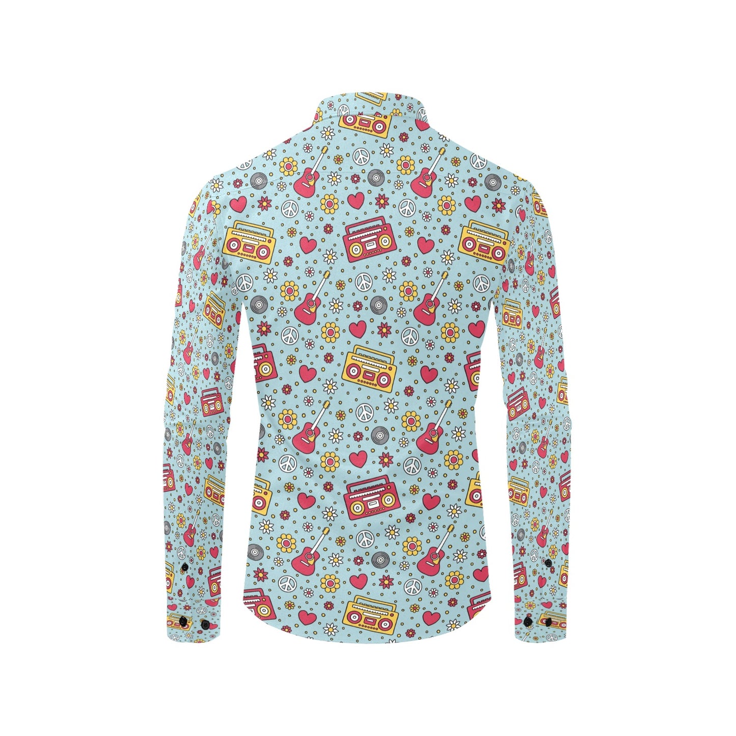 Hippie Print Design LKS307 Men's Long Sleeve Dress Shirt