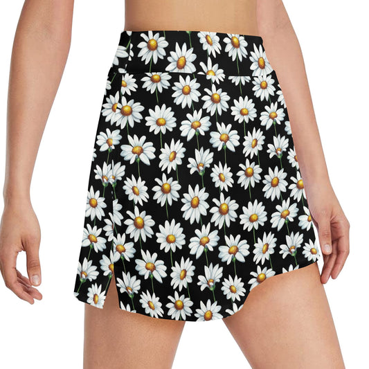 Daisy Print Pattern 17" Golf & Pickleball Skort with Pockets