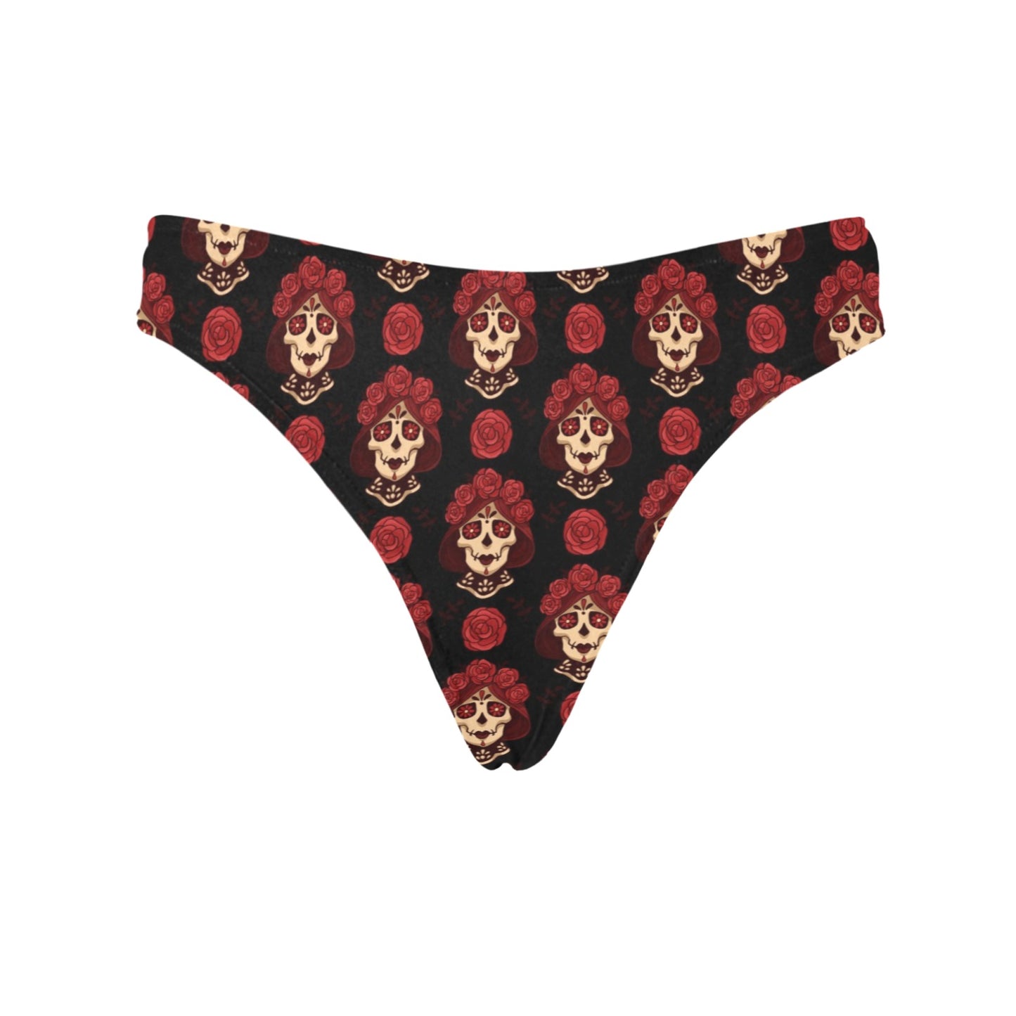 Day of the Dead Skull Girl Pattern Women's Thongs