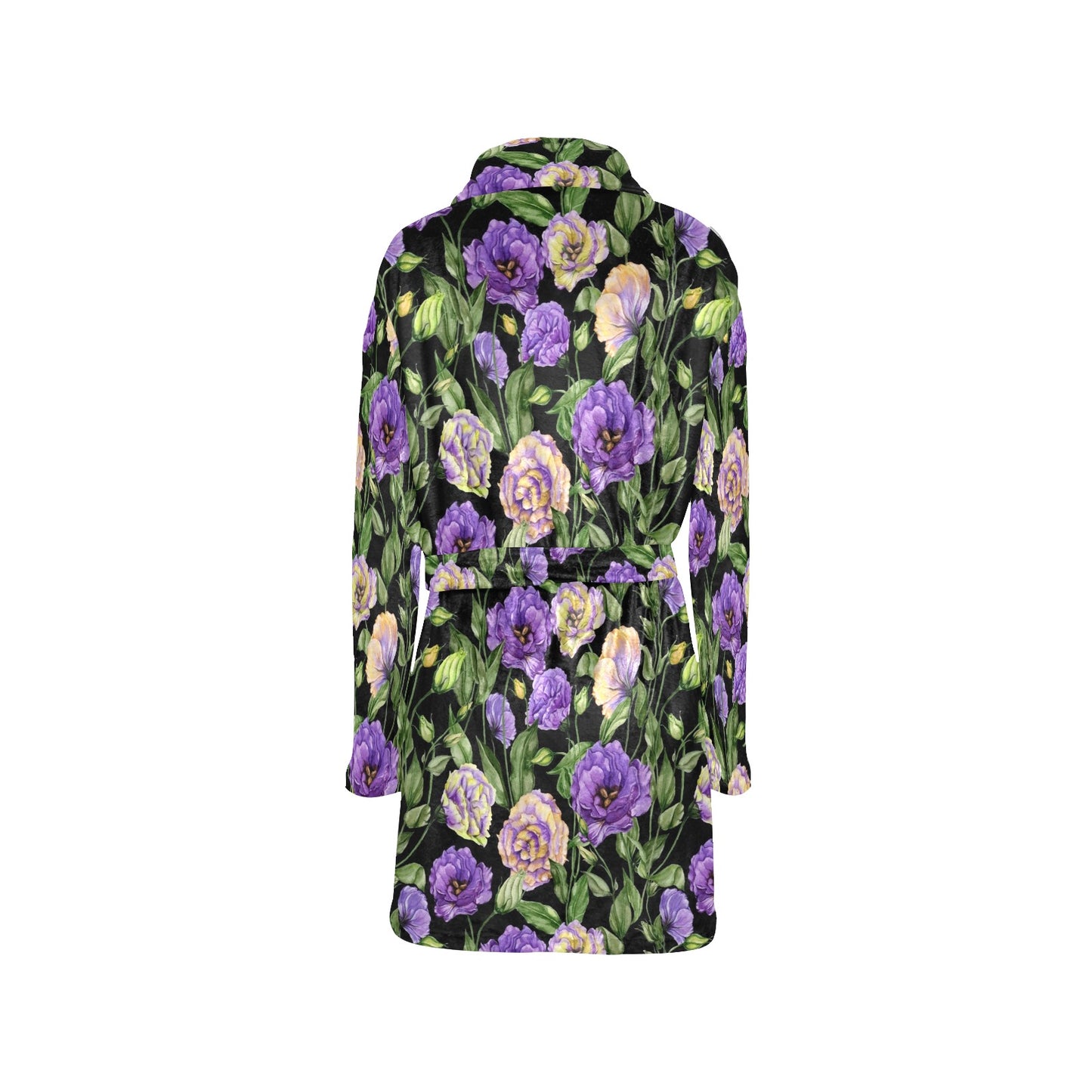 Lisianthus Pattern Print Design LT02 Women's Fleece Robe