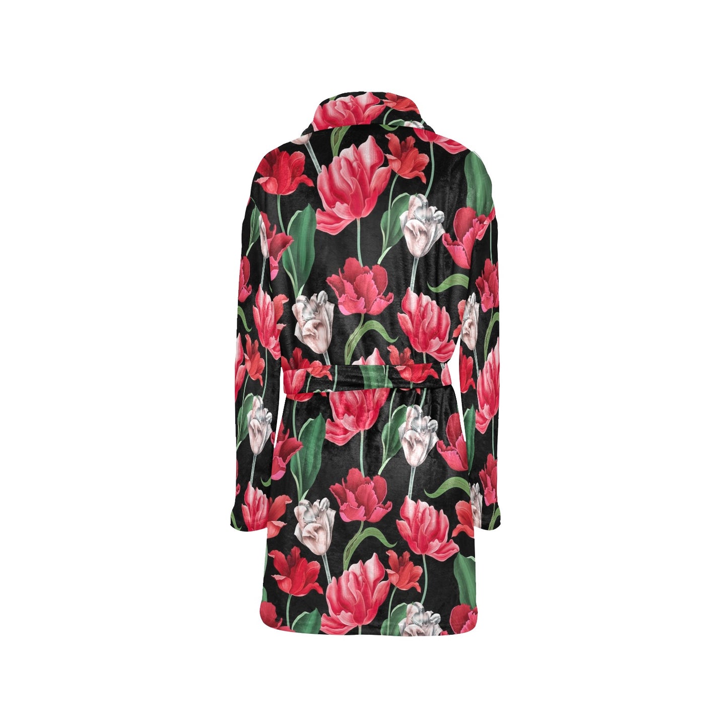 Tulip Pattern Print Design TP08 Women's Fleece Robe