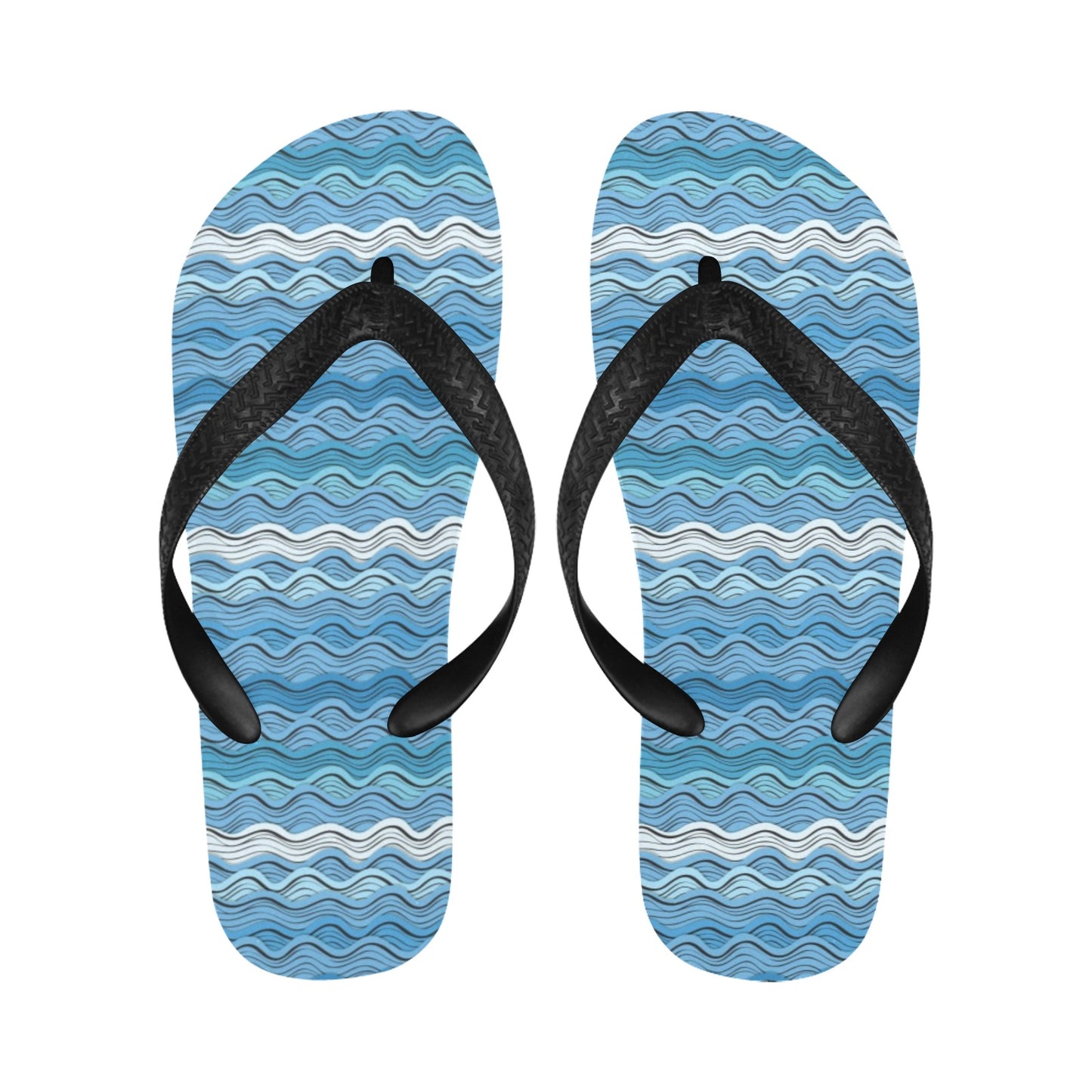 Wave Print Design LKS301 Flip Flops