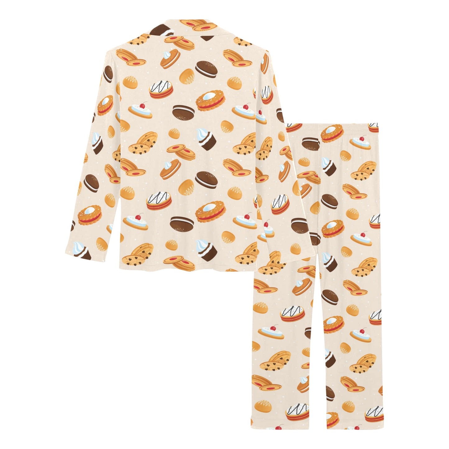 Biscuit Pattern Print Design 01 Women's Long Pajama Set