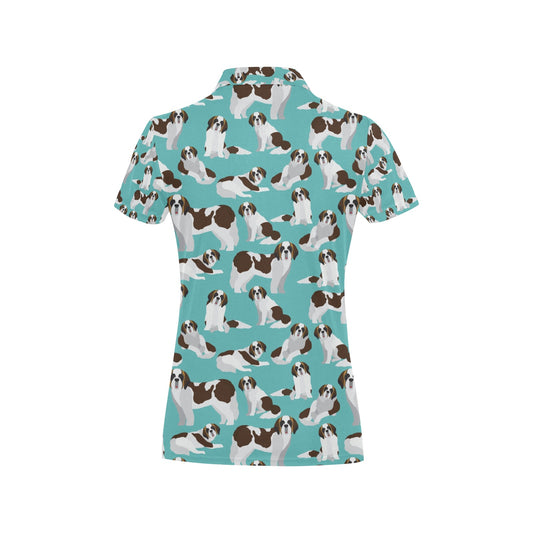 St Bernards Print Design LKS302 Women's Polo Shirt
