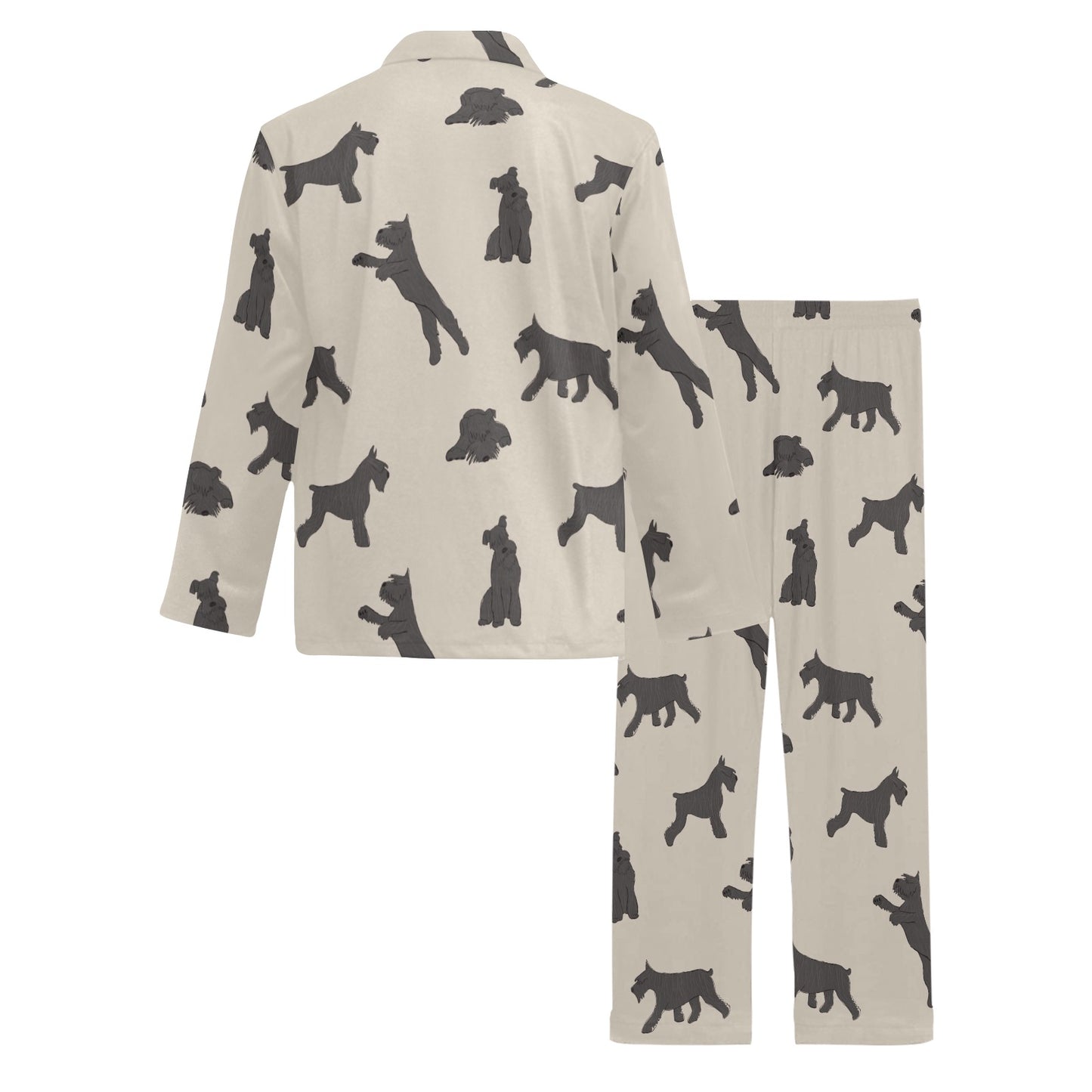 Schnauzers Pattern Print Design A06 Men's Long Pajama Set