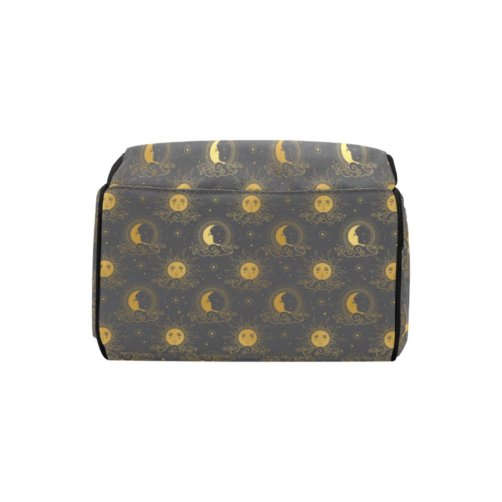 Sun Moon Print Design LKS305 Diaper Bag Backpack