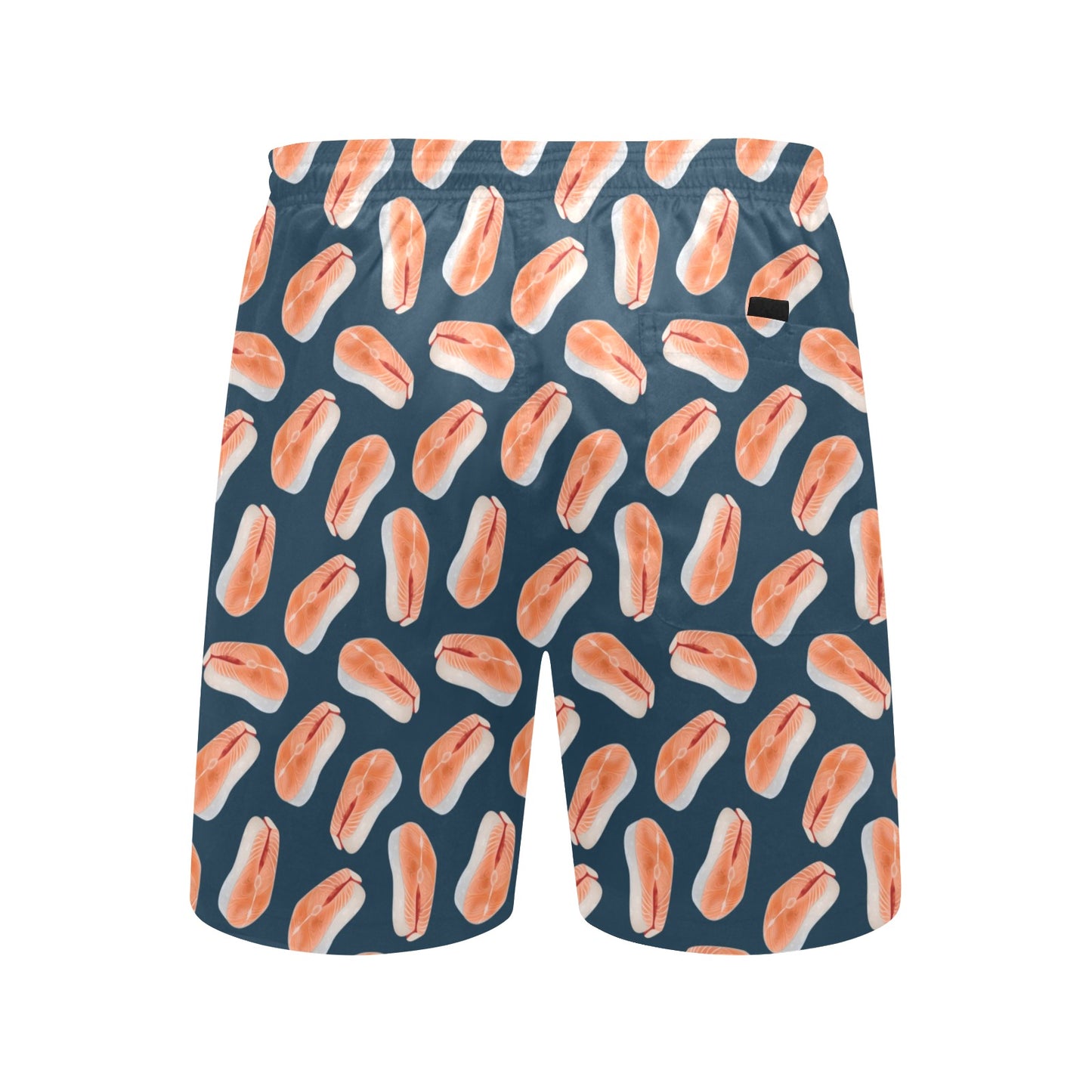 Salmon Steak Print Design LKS306 Men's Swim Trunks Beach Shorts