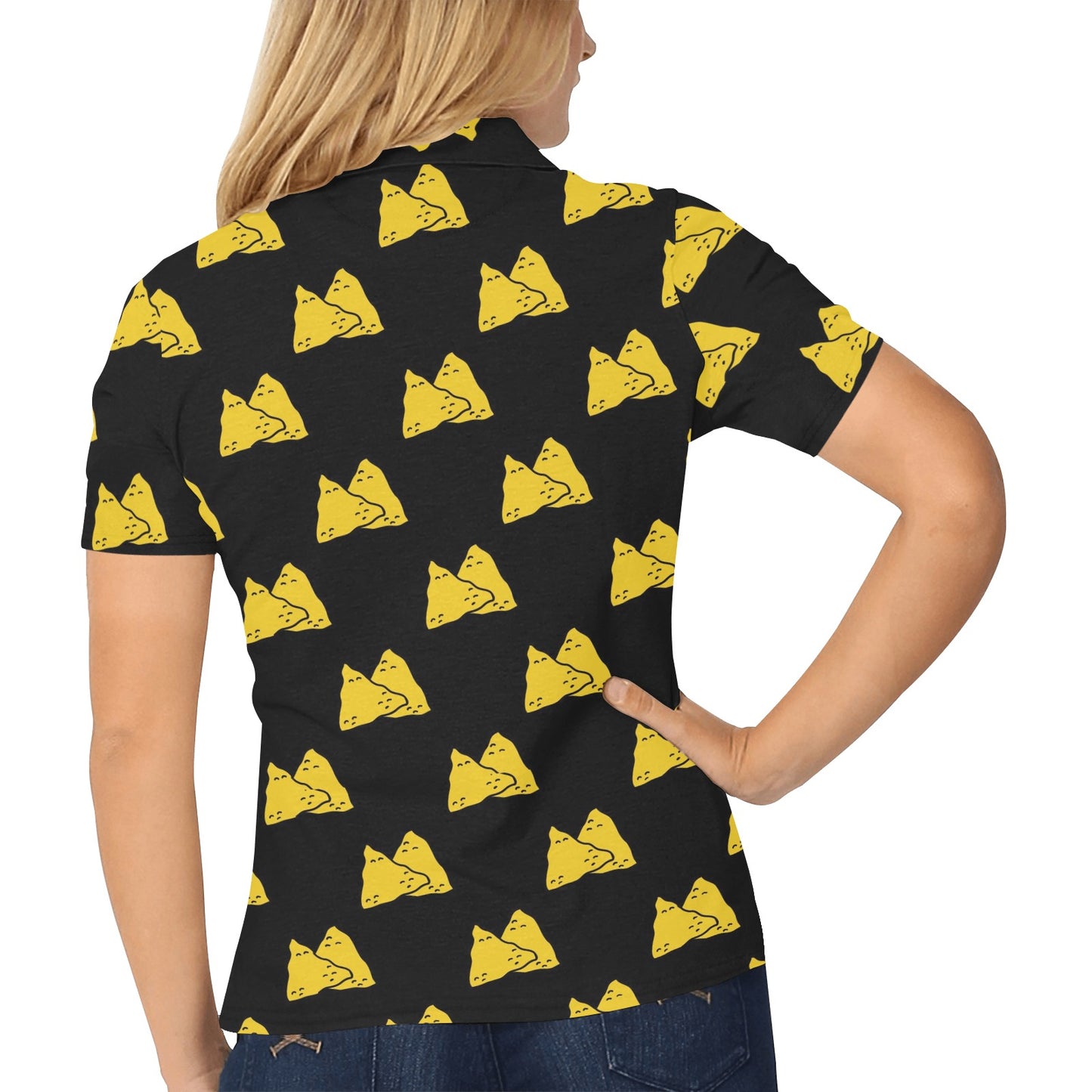 Nachos Pattern Print Design A02 Women's Polo Shirt