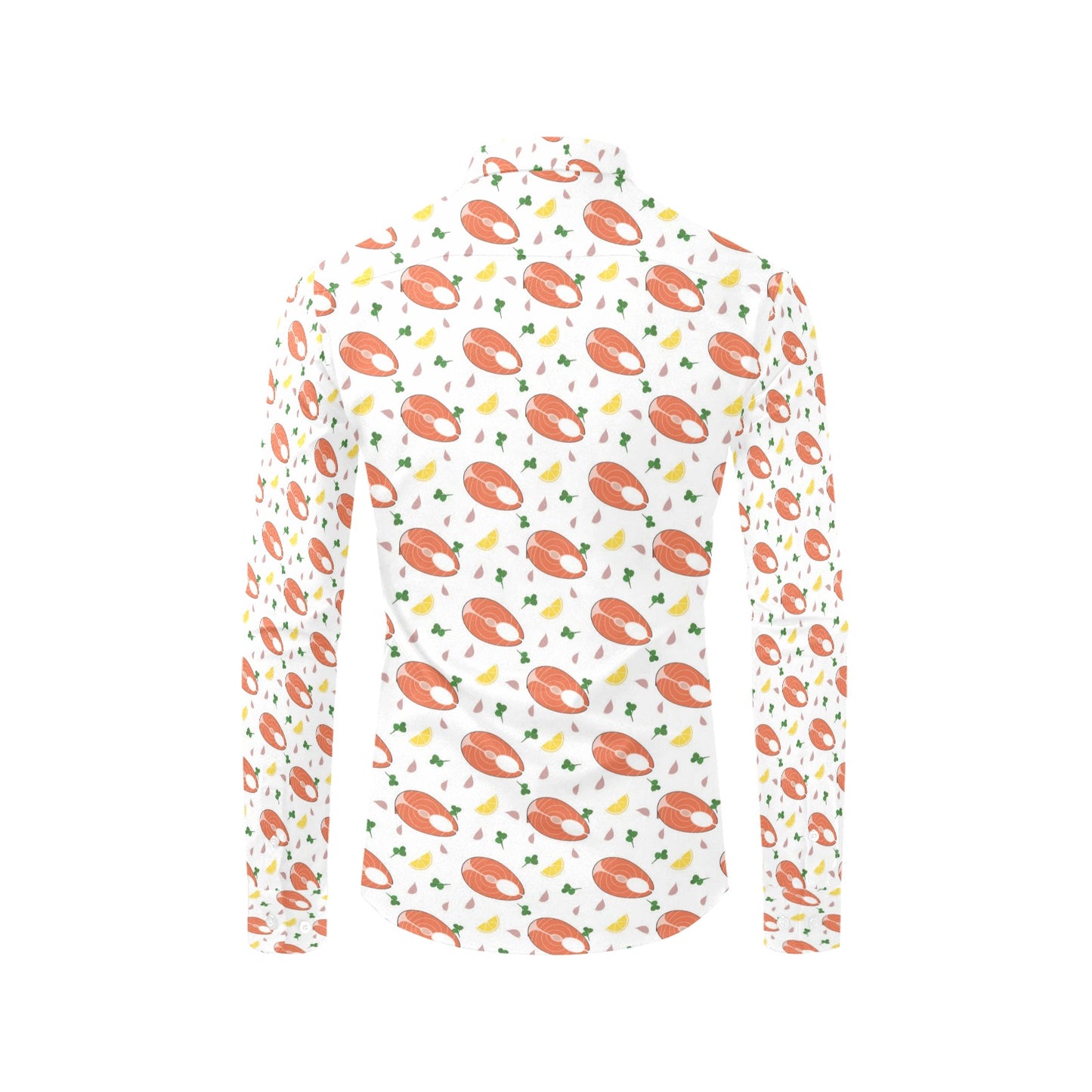 Salmon Steak Print Design LKS303 Men's Long Sleeve Dress Shirt