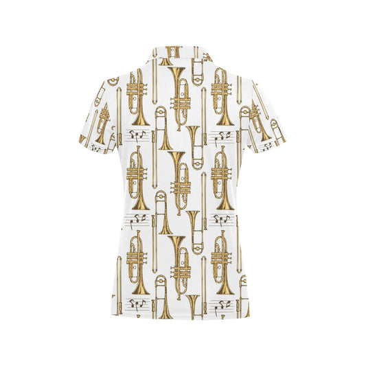 Trombone Pattern Print Design 04 Women's Polo Shirt