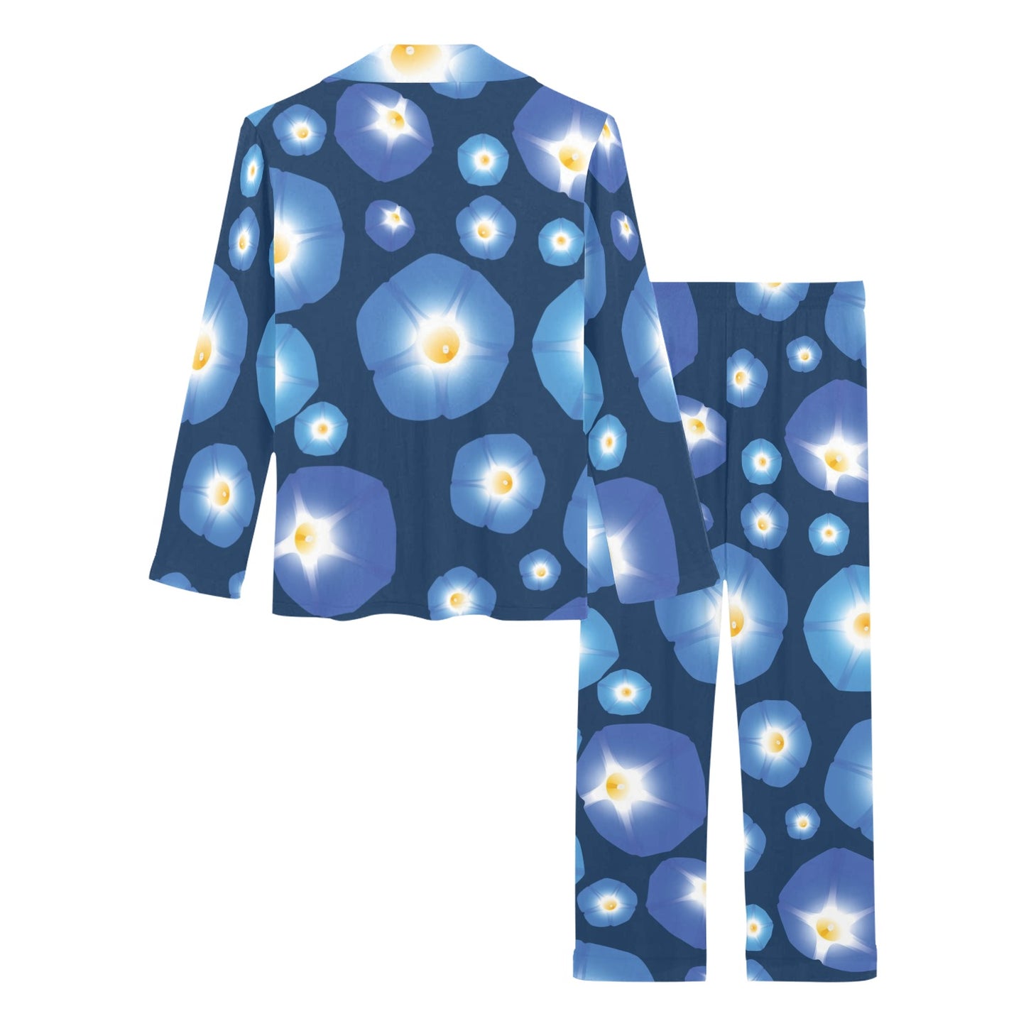 Morning Glory Pattern Print Design 02 Women's Long Pajama Set