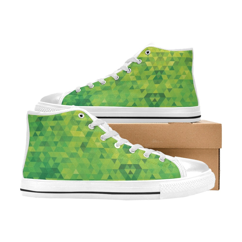 Geometric Print Design LKS402 Men's High Top Canvas Shoes