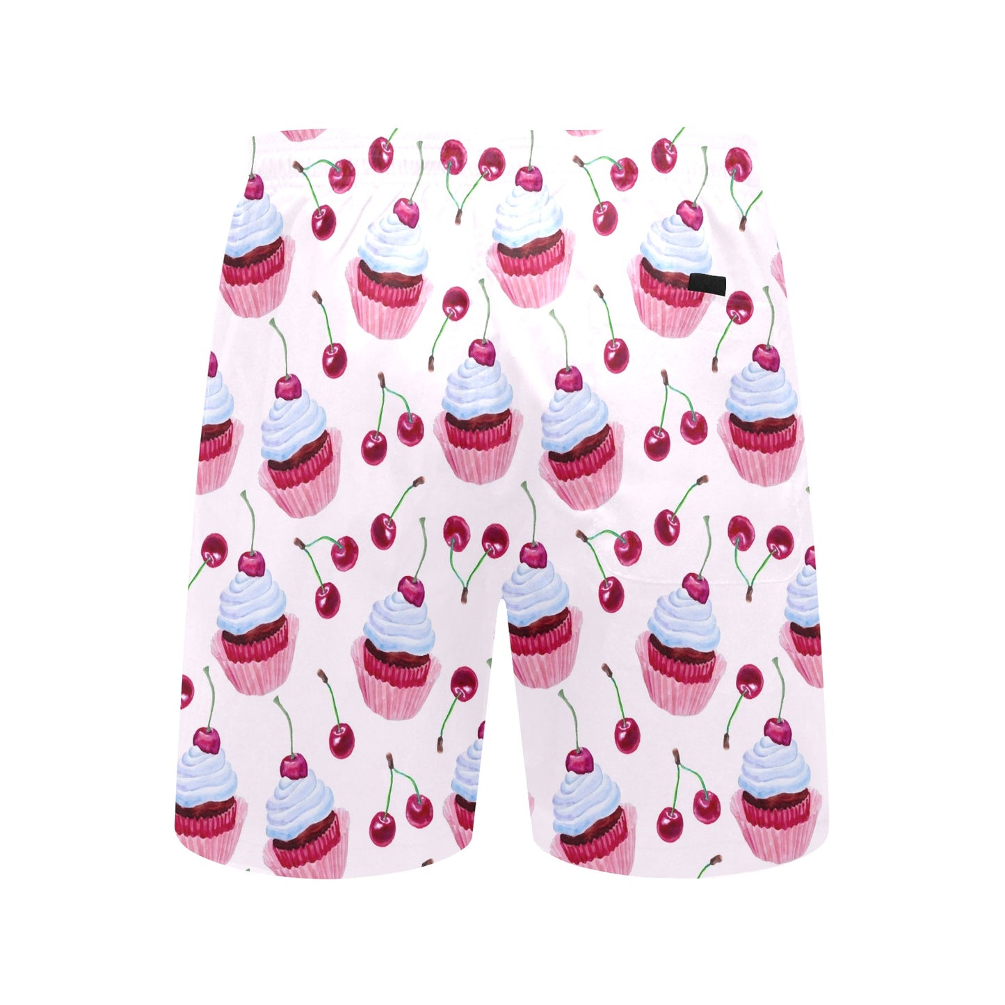 Cherry Cupcake Pink Pattern Men's Swim Trunks Beach Shorts