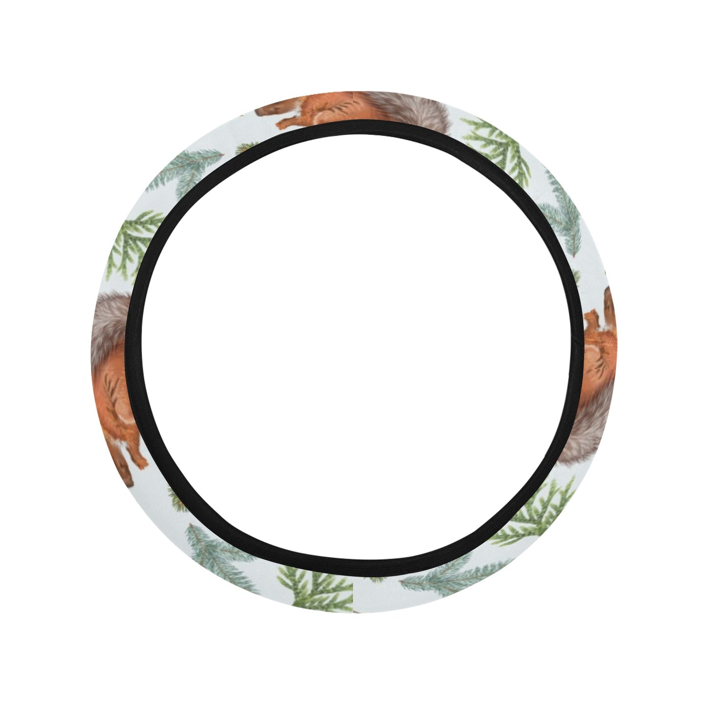 Squirrel Print Design LKS308 Steering Wheel Cover with Elastic Edge