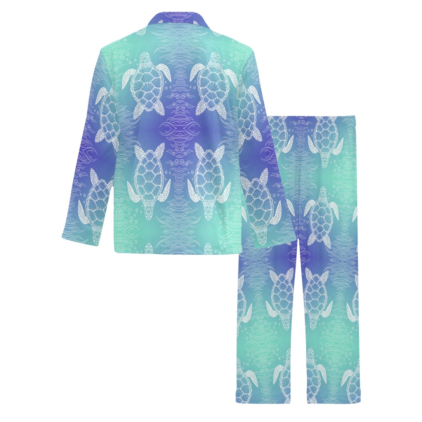 Sea Turtle Draw Men's Long Pajama Set