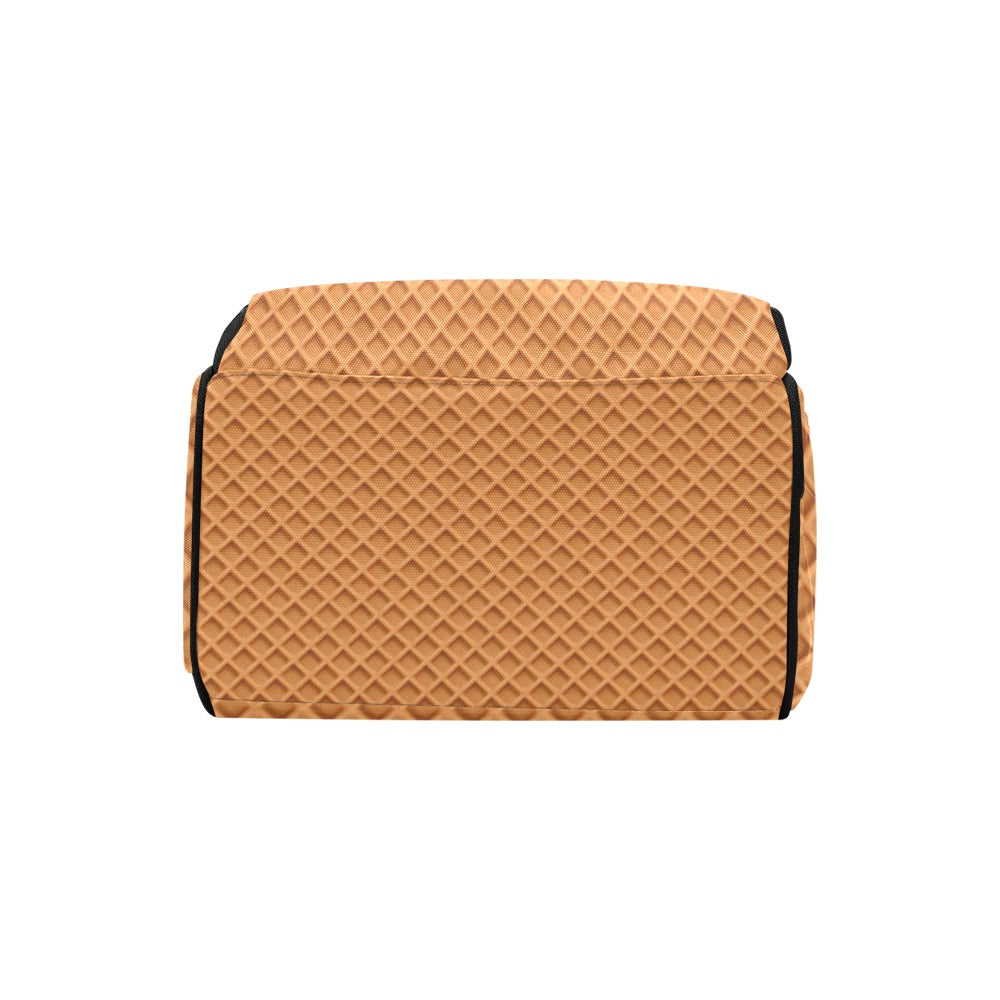 Waffle Texture Print Design LKS301 Diaper Bag Backpack