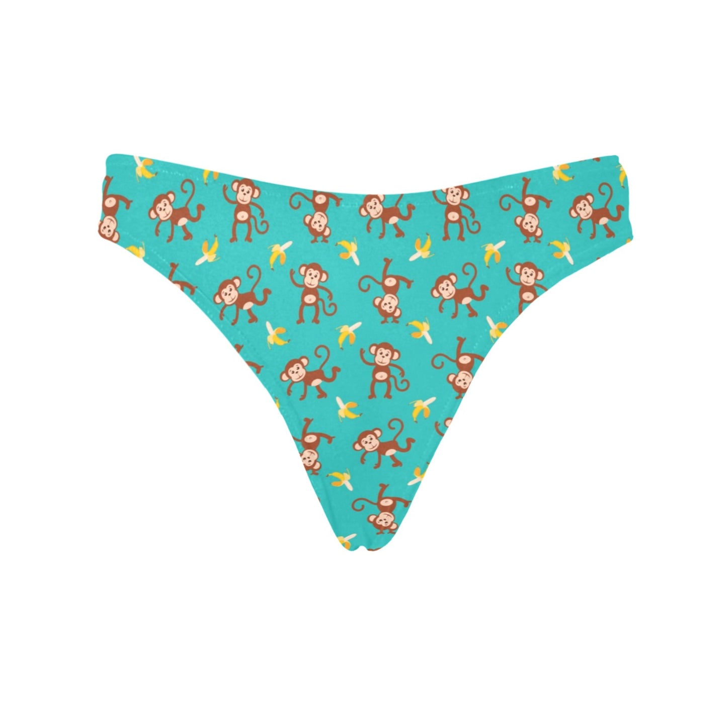 Monkey Banana Design Themed Print Women's Thongs