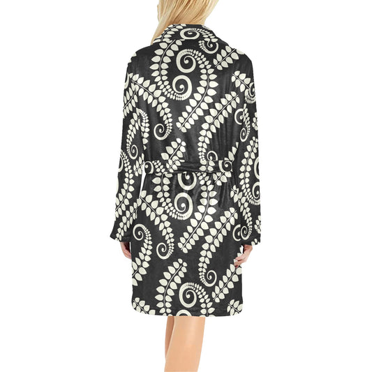 Fern Leave Print Pattern Women's Fleece Robe