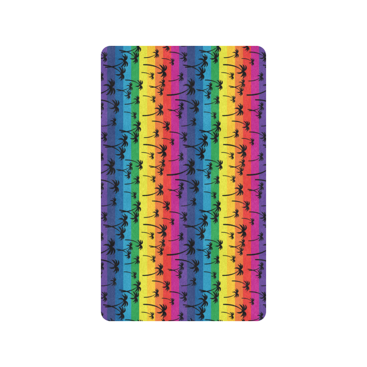 Palm Tree Rainbow Themed Print Rubber Doormat
