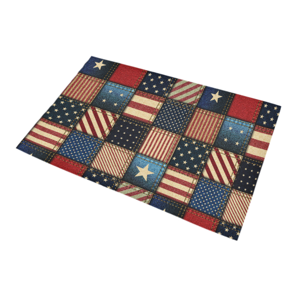 American flag Patchwork Design Bath Mat