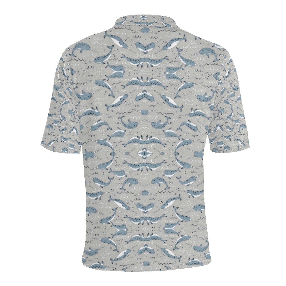 Narwhal Pattern Print Men Polo Shirt