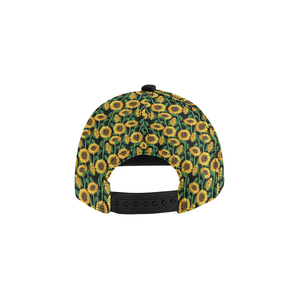 Sunflower Realistic Print Pattern Snapback Cap