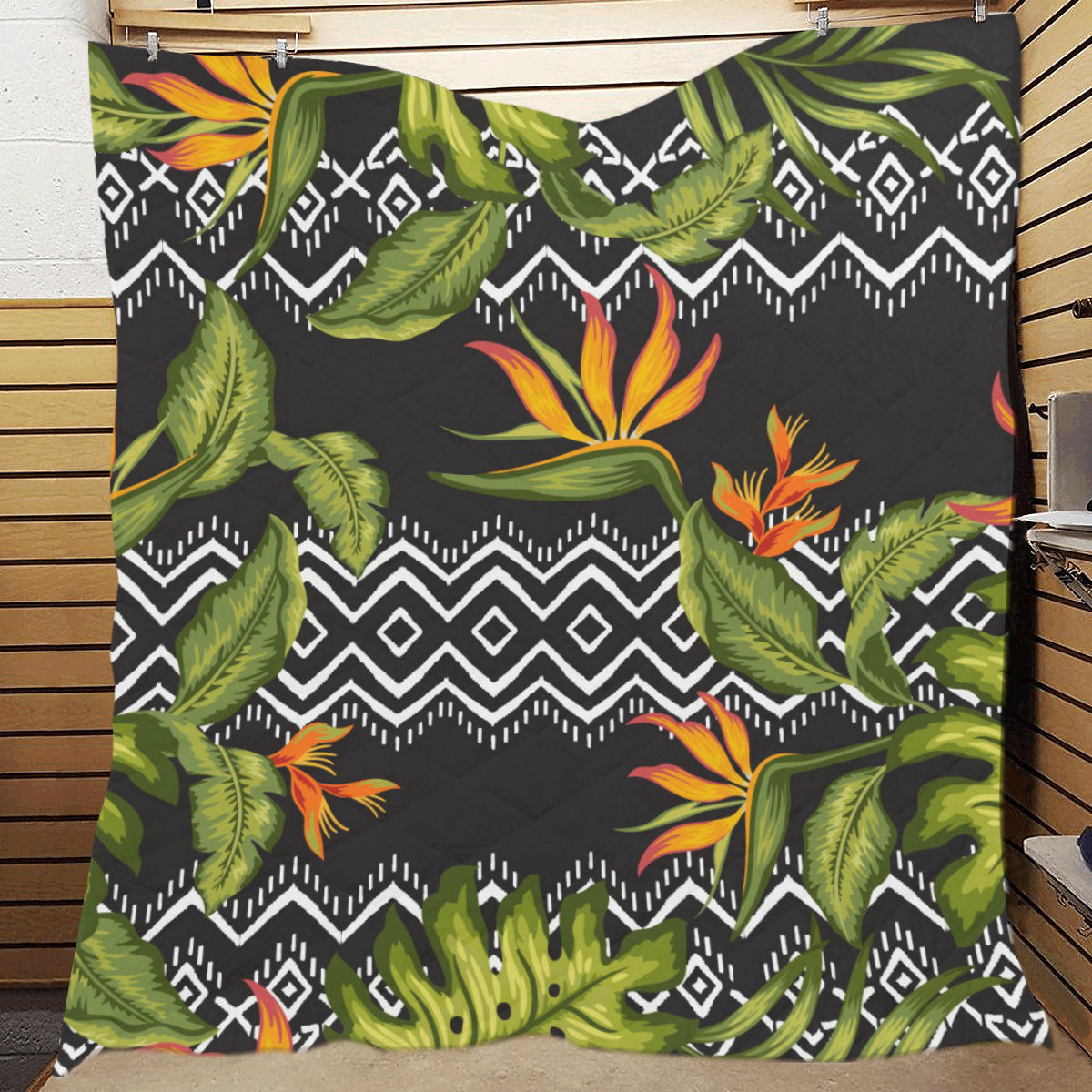 Bird Of Paradise Pattern Print Design BOP07 Premium Quilt