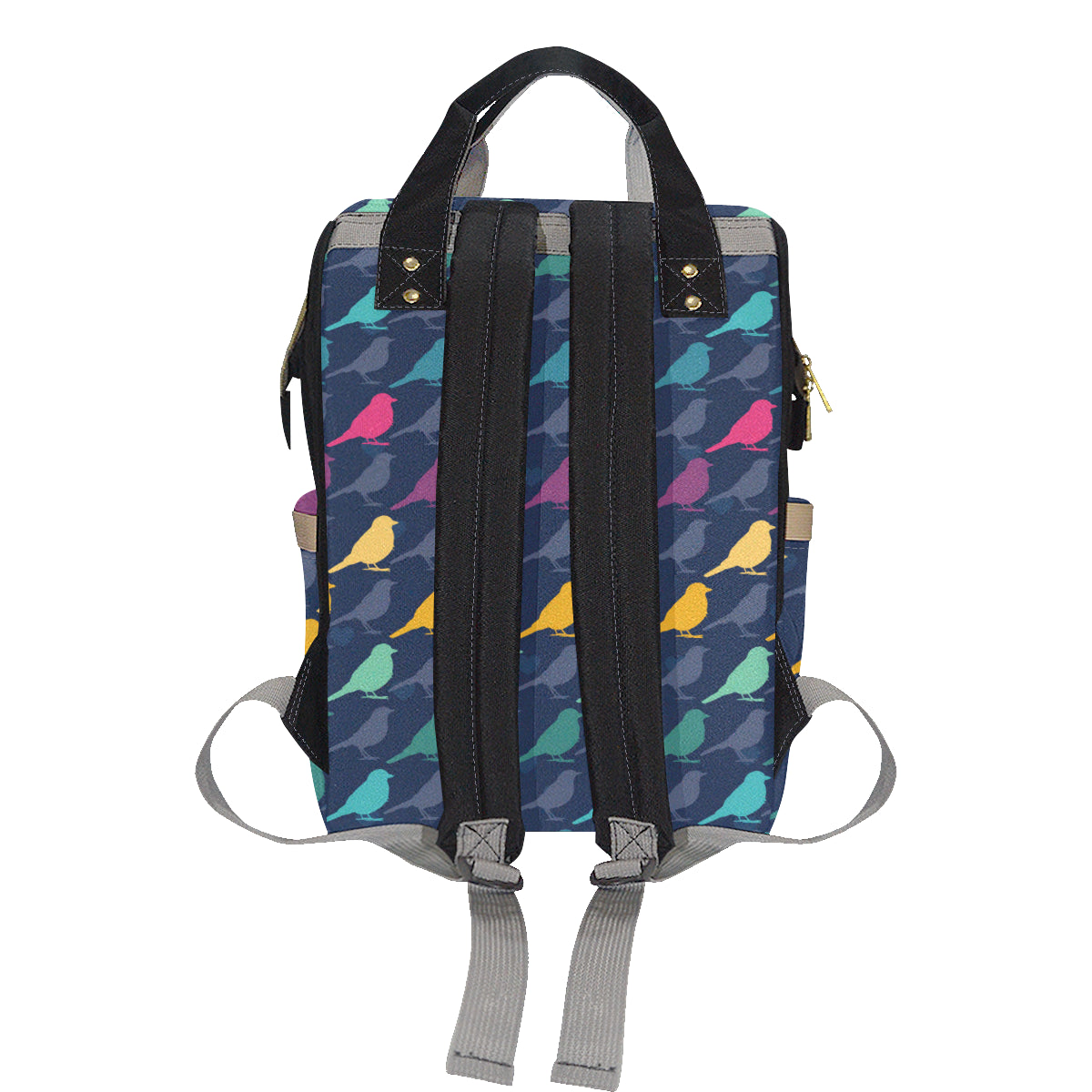 Birds Pattern Print Design 01 Diaper Bag Backpack