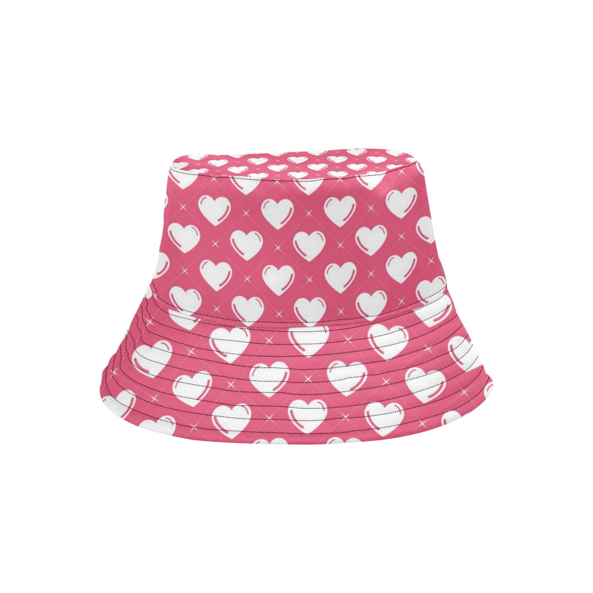 Heart Pattern Print Design HE07 Unisex Bucket Hat