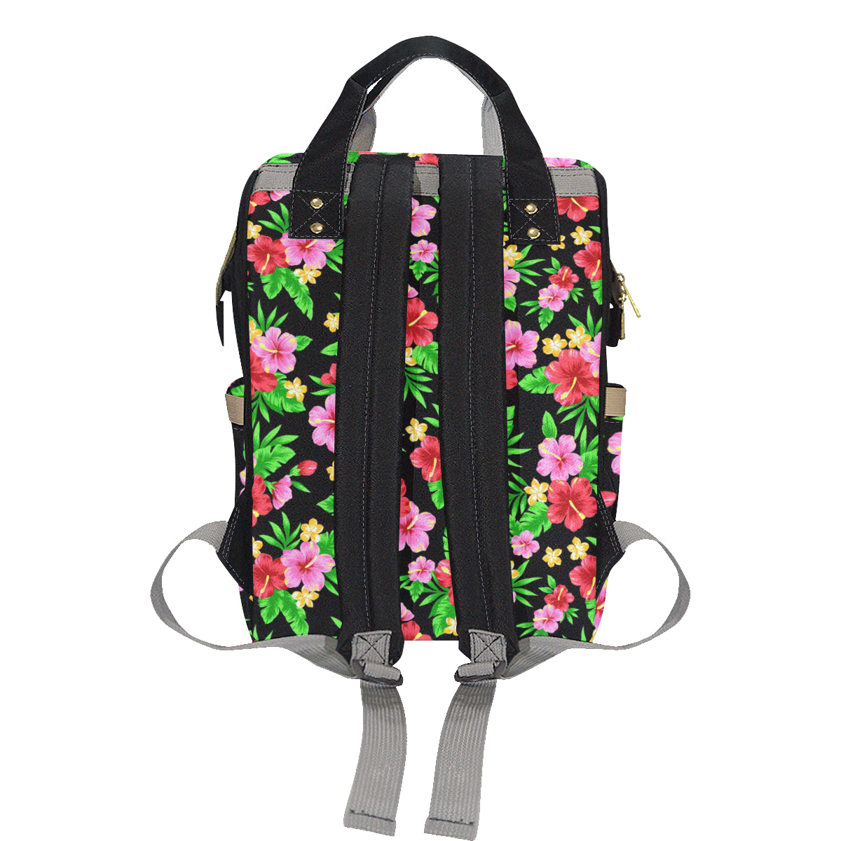 Pink Red Hibiscus Pattern Print Design HB023 Diaper Bag Backpack