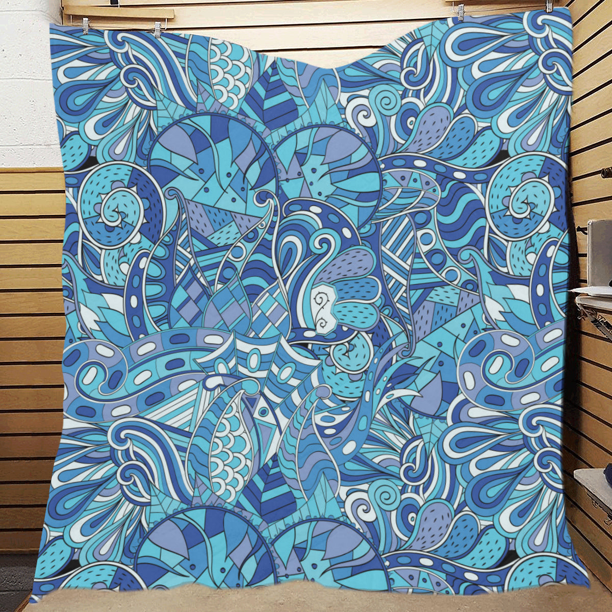 Funky Retro Pattern Print Design A02 Premium Quilt