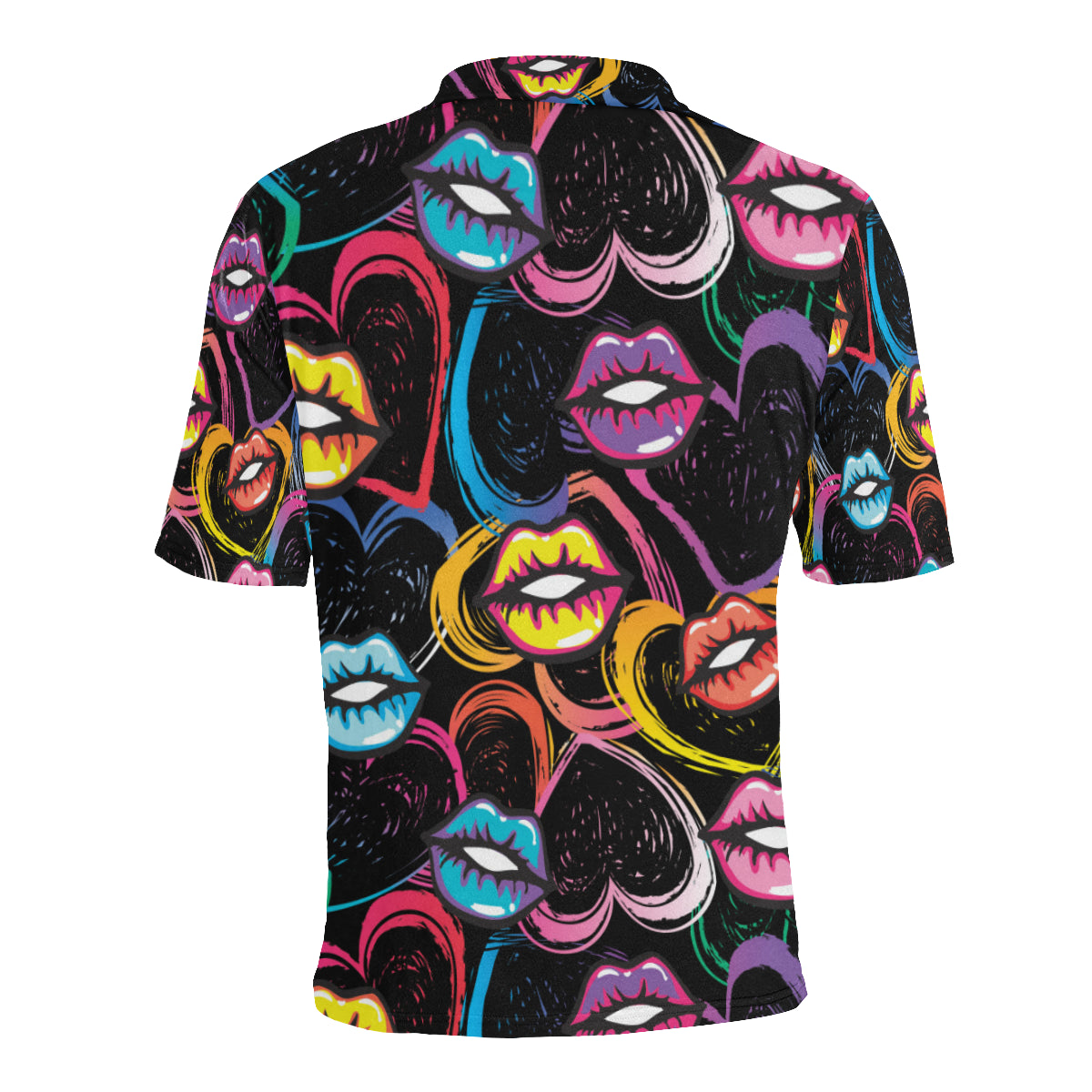 Pop Art Lip Pattern Print Design A03 Men Polo Shirt