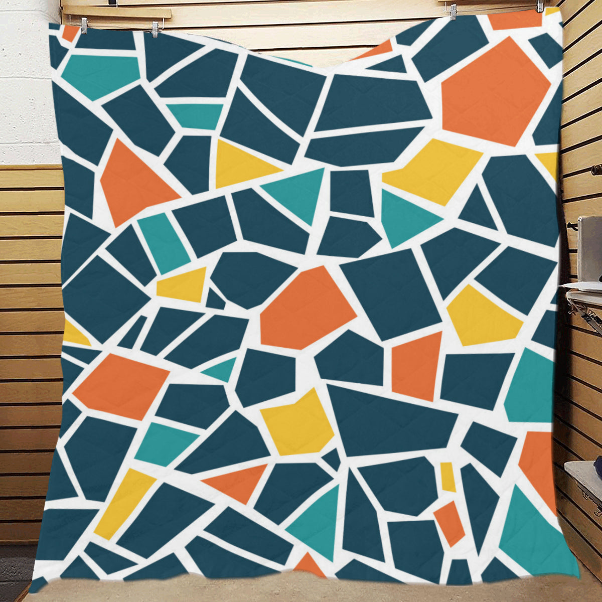 Mosaic Pattern Print Design 02 Premium Quilt