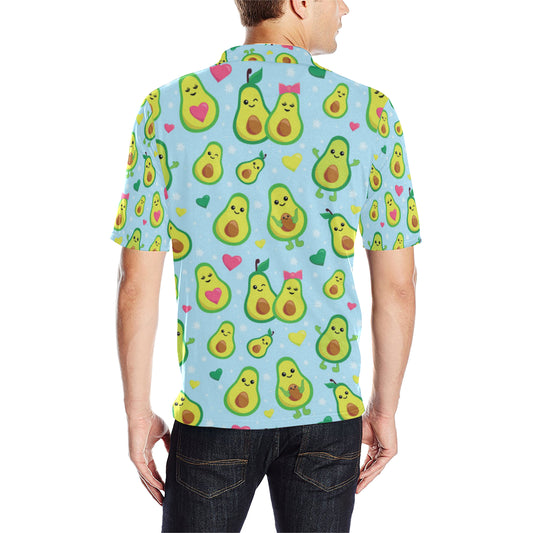 Avocado Pattern Print Design AC09 Men Polo Shirt