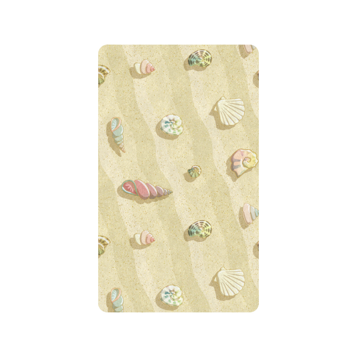 Beach with Seashell Theme Rubber Doormat
