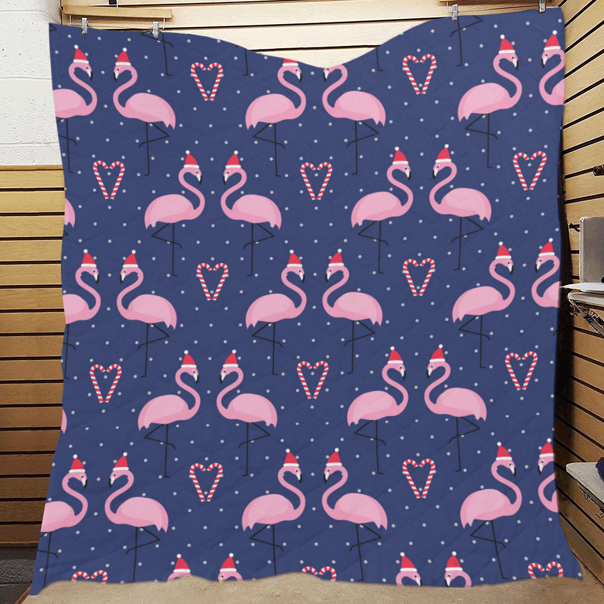 Flamingo Christmas Premium Quilt